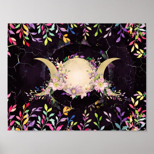 トリプルムーン – トリプル女神 – 水彩 ポスター (正面)