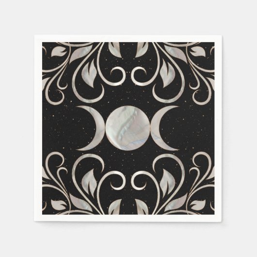 トリプルムーン – トリプル女神 – 真珠の母 スタンダードカクテルナプキン (正面)