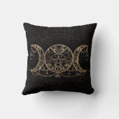 トリプルムーン-三女神金ゴールドと黒 クッション (裏面)