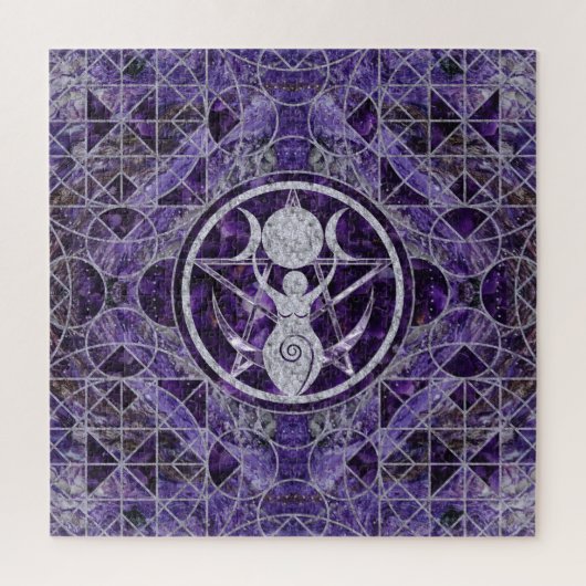 トリプルムーン – 女神 – アメジストとシルバー ジグソーパズル (縦)