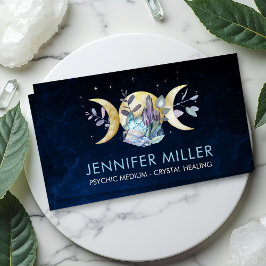 トリプルムーン – 水彩結晶ビジネスカード 名刺