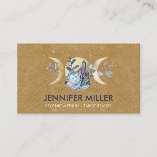 トリプルムーン – 水彩結晶 名刺 (正面)