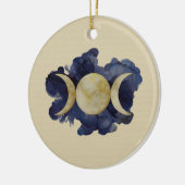 トリプルムーン – 水彩 セラミックオーナメント (左)