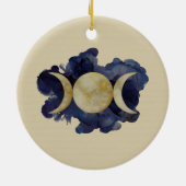 トリプルムーン – 水彩 セラミックオーナメント (裏面)