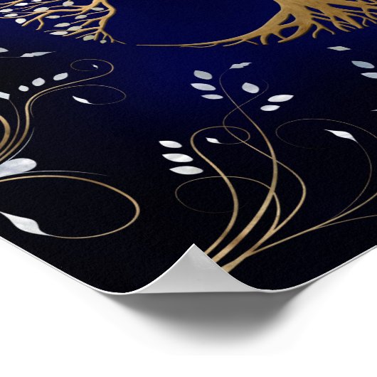 トリプルムーン – 生命の木のオーナメント ポスター (角)