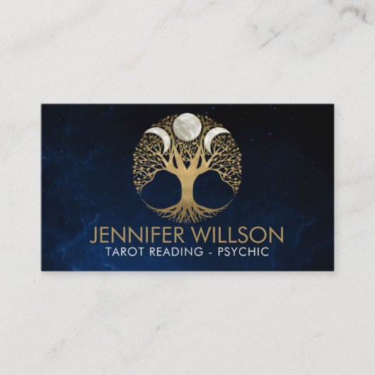 トリプルムーン – 生命の木のオーナメント 名刺 (正面)