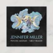 トリプルムーン – 癒しの結晶ウォーターカラースクエア スクエア名刺 (正面)