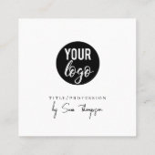 トリプルモダンアイコンとQRコードソーシャルメディアのロゴ スクエア名刺 (裏面)