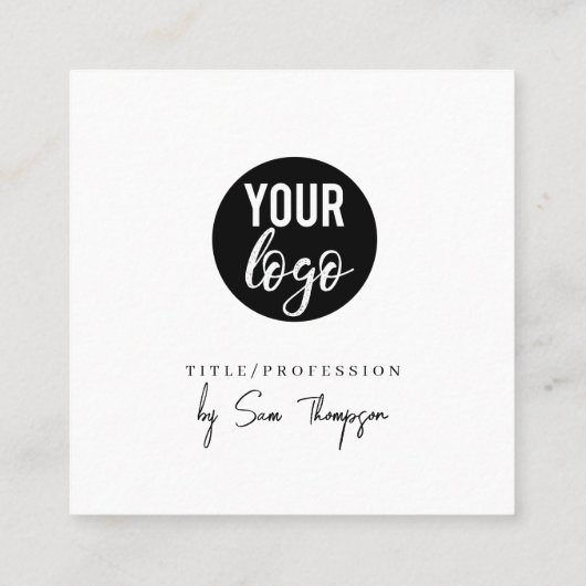 トリプルモダンアイコンとQRコードソーシャルメディアのロゴ スクエア名刺 (裏面)