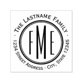 トリプルモノグラム – 名前差出人住所アールデコ セルフインキングスタンプ (デザイン)