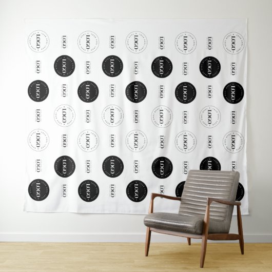 トリプルロゴビジネス会社フォトブース背景 タペストリー (インサイチュ(横))