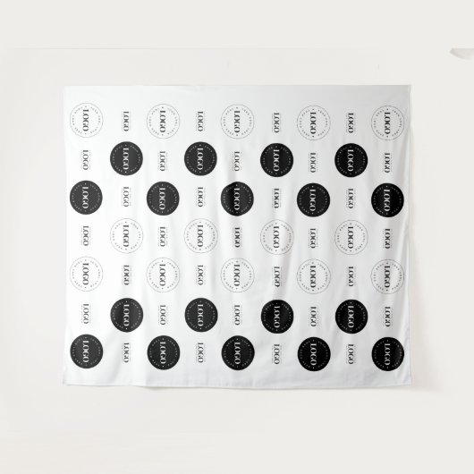 トリプルロゴビジネス会社フォトブース背景 タペストリー (正面(横))