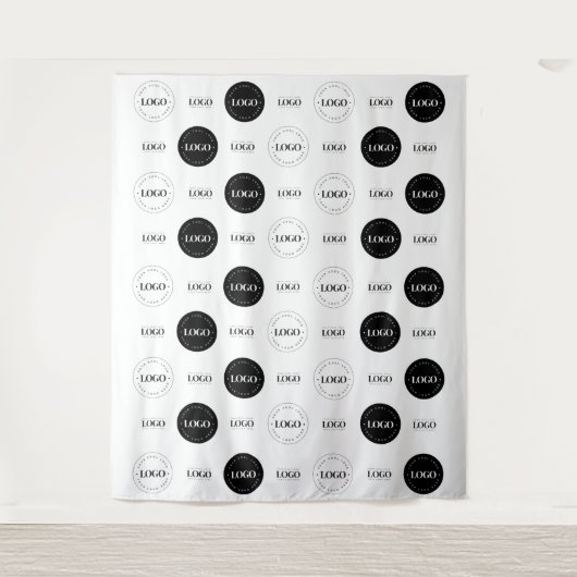 トリプルロゴビジネス会社フォトブース背景 タペストリー (正面)