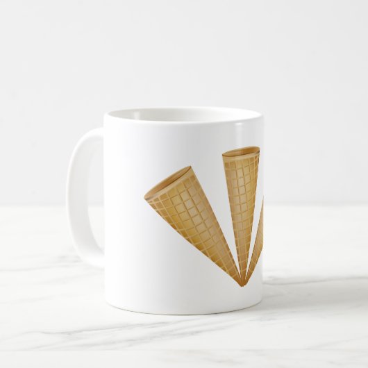 トリプルワッフルアイスクリームコーンサマーデザート コーヒーマグカップ (正面左)