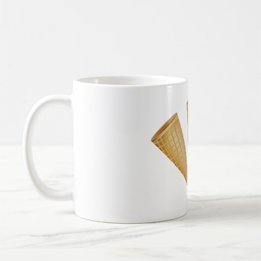 トリプルワッフルアイスクリームコーンサマーデザート コーヒーマグカップ (左)