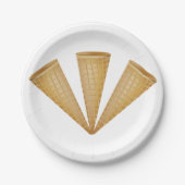 トリプルワッフルアイスクリームコーンサマーデザート ペーパープレート (正面)