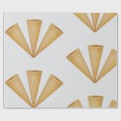 トリプルワッフルアイスクリームコーンサマーデザート ラッピングペーパー (フラット)