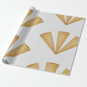 トリプルワッフルアイスクリームコーンサマーデザート ラッピングペーパー (アンロールド)