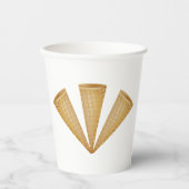 トリプルワッフルアイスクリームコーンサマーデザート 紙コップ (正面)