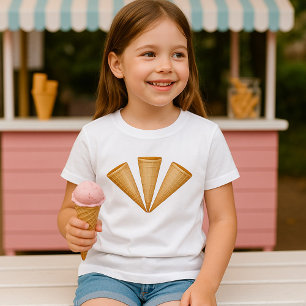 トリプルワッフルアイスクリームコーンサマーデザート Tシャツ