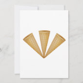 トリプルワッフルアイスリームコーン サマー デザート 招待状 (正面)