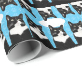 トリプル可愛考えい子猫バブルキャットおもしろい ラッピングペーパー (ロールコーナー)