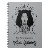 トリプル女神ヘカートブラック&グレーウィッカタロット ノートブック (正面)