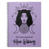 トリプル女神ヘカートブラック&パープルウィッカタロット ノートブック (正面)