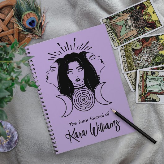 トリプル女神ヘカートブラック&パープルウィッカタロット ノートブック
