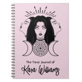 トリプル女神ヘカートブラック&ピンクウィッカタロット ノートブック (正面)