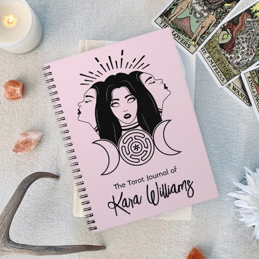 トリプル女神ヘカートブラック&ピンクウィッカタロット ノートブック
