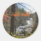 トリプル秋ノースカロライナ滝の写真 マグネット (正面)