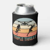 トリプル脅威 – トライアスロンの夕日 缶クーラー (缶正面)