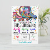 トリプル セレブレーション ローラー スケーティング ディスコ ご招待 招待状 (スタンド正面)