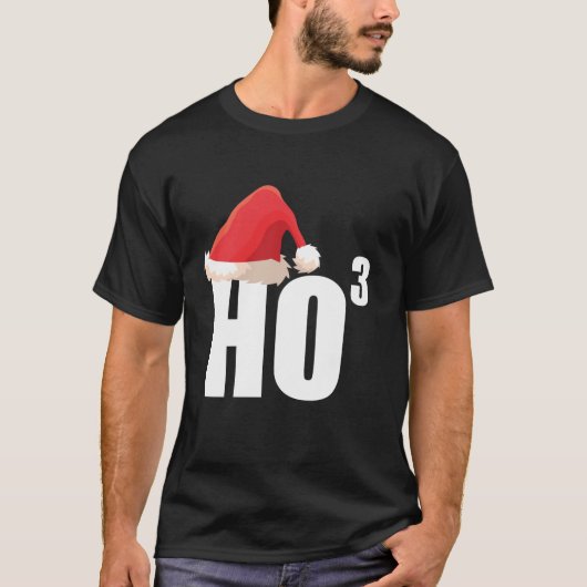 トリプル・ホー・ホー 3乗 数学マニア 楽しいクリスマス Tシャツ (正面)