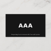 トリプルA |投資適格債券 |黒 名刺 (正面)