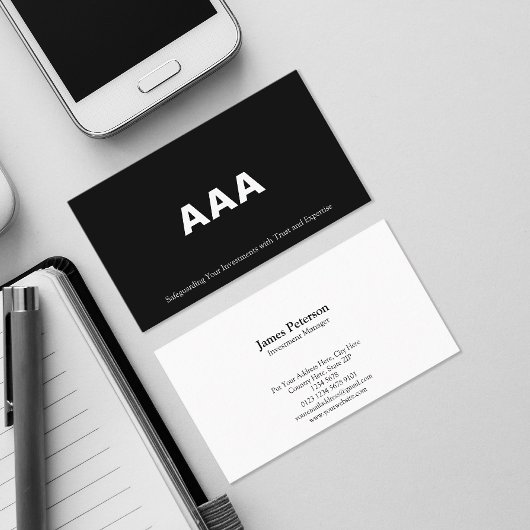 トリプルA |投資適格債券 |黒 名刺