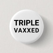 トリプルVaxxed白黒シンプルピモダンンボタン 缶バッジ (正面)