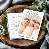 トリプレットガールズサンキュー生まれたばかりのベビー告知 案内状