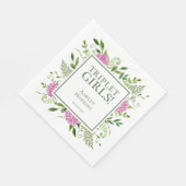 トリプレットガールズピンクアジサイ女の子ベビーシャワー スタンダードランチョンナプキン (角)