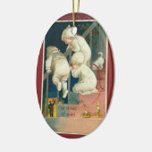 トリプレットクリスマスオーナメントビクトリアンヴィンテージ セラミックオーナメント (左)