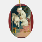 トリプレットクリスマスオーナメントビクトリアンヴィンテージ セラミックオーナメント (裏面)
