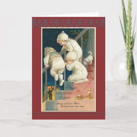 トリプレットクリスマスカードビクトリアンヴィンテージ シーズンカード (正面)