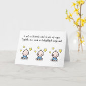 トリプレットグリーティングカード、ようこそトリプレットBabys カード (黄色い花)