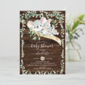 トリプレットスイートコアラベアーベビーベビーベイビーシャワー招待状 招待状 (スタンド正面)