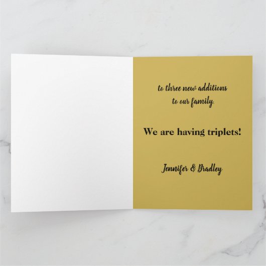 トリプレットベビーイエローローズフォトファミリー発表 カード (内部)