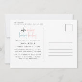 トリプレットベビーシャワーピンクブルーモダンタイポグラフィ 招待状 (裏面)