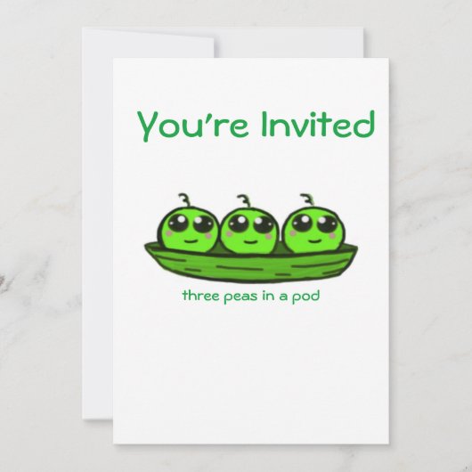 トリプレットベビーシャワー招待状 招待状 (正面)