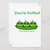 トリプレットベビーシャワー招待状 招待状 (正面/裏面)