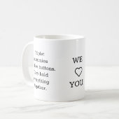 トリプレットベビー：私たちはママの贈り物が大好き。 コーヒーマグカップ (正面左)